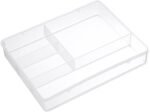 Desk Drawer Organizer Tray Storage Box for Office Makeup Stationery, ABS Material White Suitable for  Bathroom (Clear)