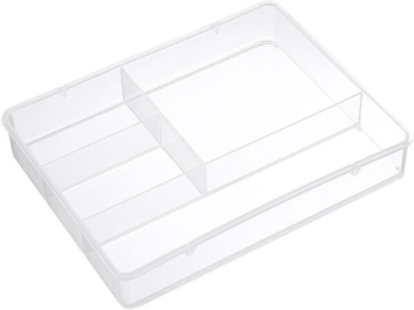 Desk Drawer Organizer Tray Storage Box for Office Makeup Stationery, ABS Material White Suitable for  Bathroom (Clear)