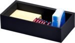 Desk Organizer Accessory Tray, Wide, Stacks for Desktop Storage, Black