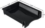 Set of 6 Stackable Black Plastic Letter Trays, Desktop File and Document Organizer