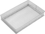 Silver Mesh Drawer Organizer and Storage for Kitchen Drawers, Serves as School Supply Holder, Office Desktop Organizer Basket, Makeup and Craft Supplies Organization, (1 Unit, 8x12x2 Inch)