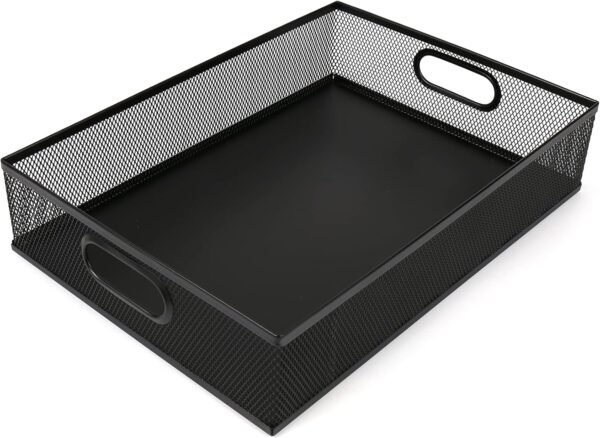 Desk Drawer Organizer, A4 Large Metal Mesh Desk Rrganizer Tray, Versatile Storage Box Set for Office  Supplies,13 x 9 inches