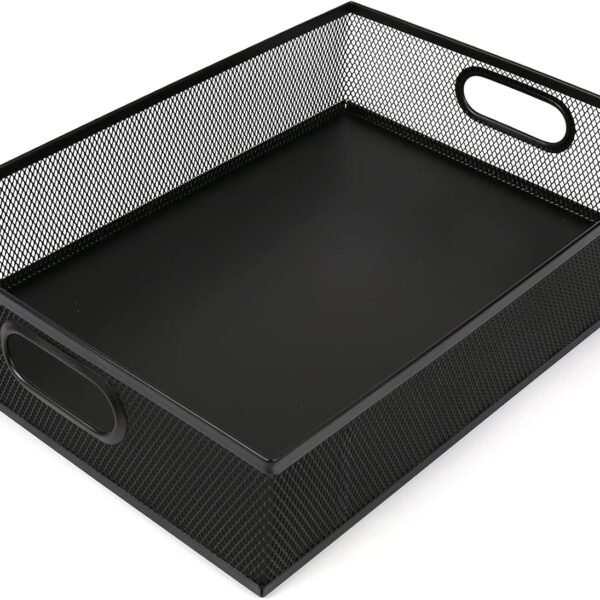 Desk Drawer Organizer, A4 Large Metal Mesh Desk Rrganizer Tray, Versatile Storage Box Set for Office  Supplies,13 x 9 inches