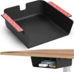 Under Desk Storage Shelf, Drawer Organizer for Office, Workstations, Tables, Sit Stand Desks, Gaming Setups, Mountable Storage Tray, Cable Management, Screw or Stick On with  Tape