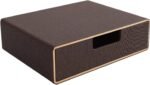 Stackable Organizer Drawer Classic Brown Pu Leather Handmade,Organize Office Desk Accessories and Sort Letter-Size Paper/a4 Document,Desk Caddy with Drawers Storage Box,13.1x10x3.7inches
