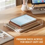 Acrylic Letter Tray, Clear Desk Organizer for Papers, Documents, Magazines, Folders, Notebooks, and Stationery – Multi-Function File Tray and Desktop Organizer for Office, , and Workspace